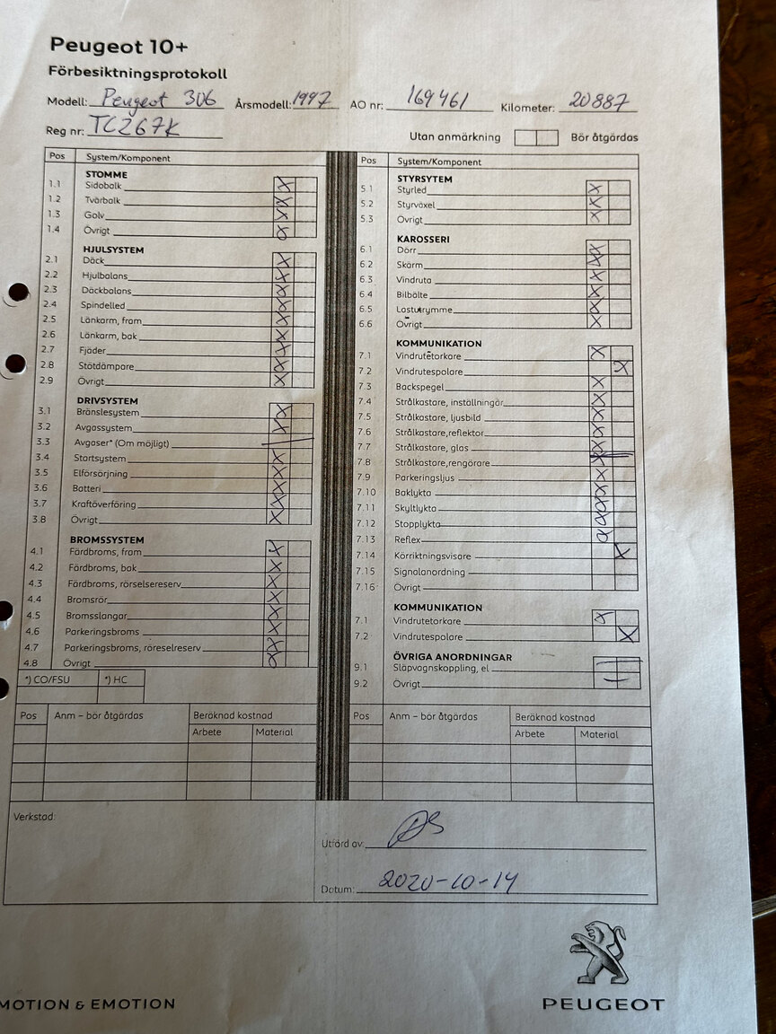 Dokumentation för 1997 Peugeot 306 Cabriolet (17)