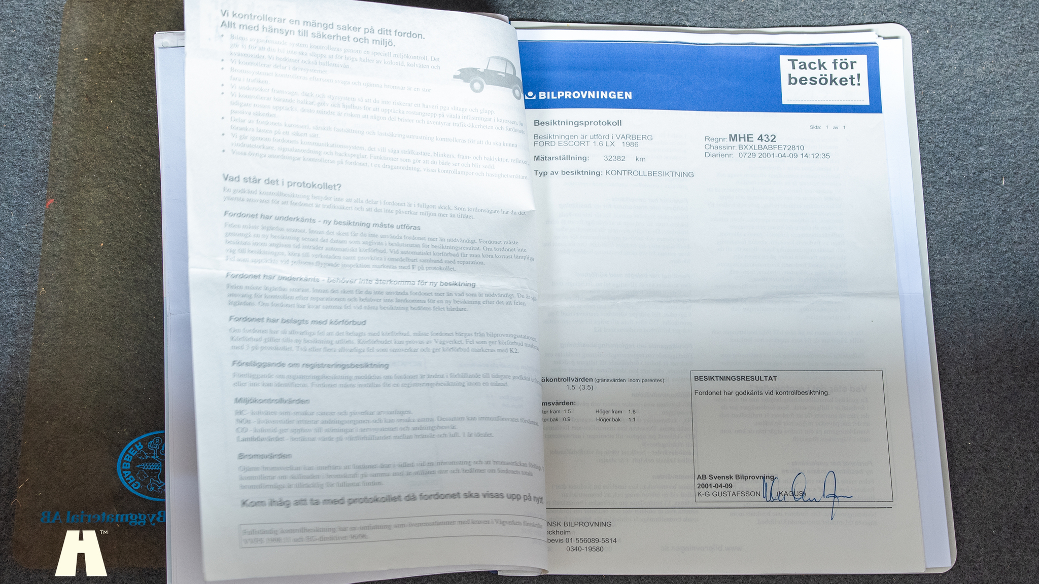 Dokumentation för 1986 Ford Escort 1.6 Hatchback 3-door  (9)