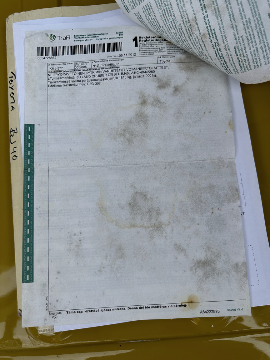 Documentation for 1976 Toyota Land Cruiser BJ40