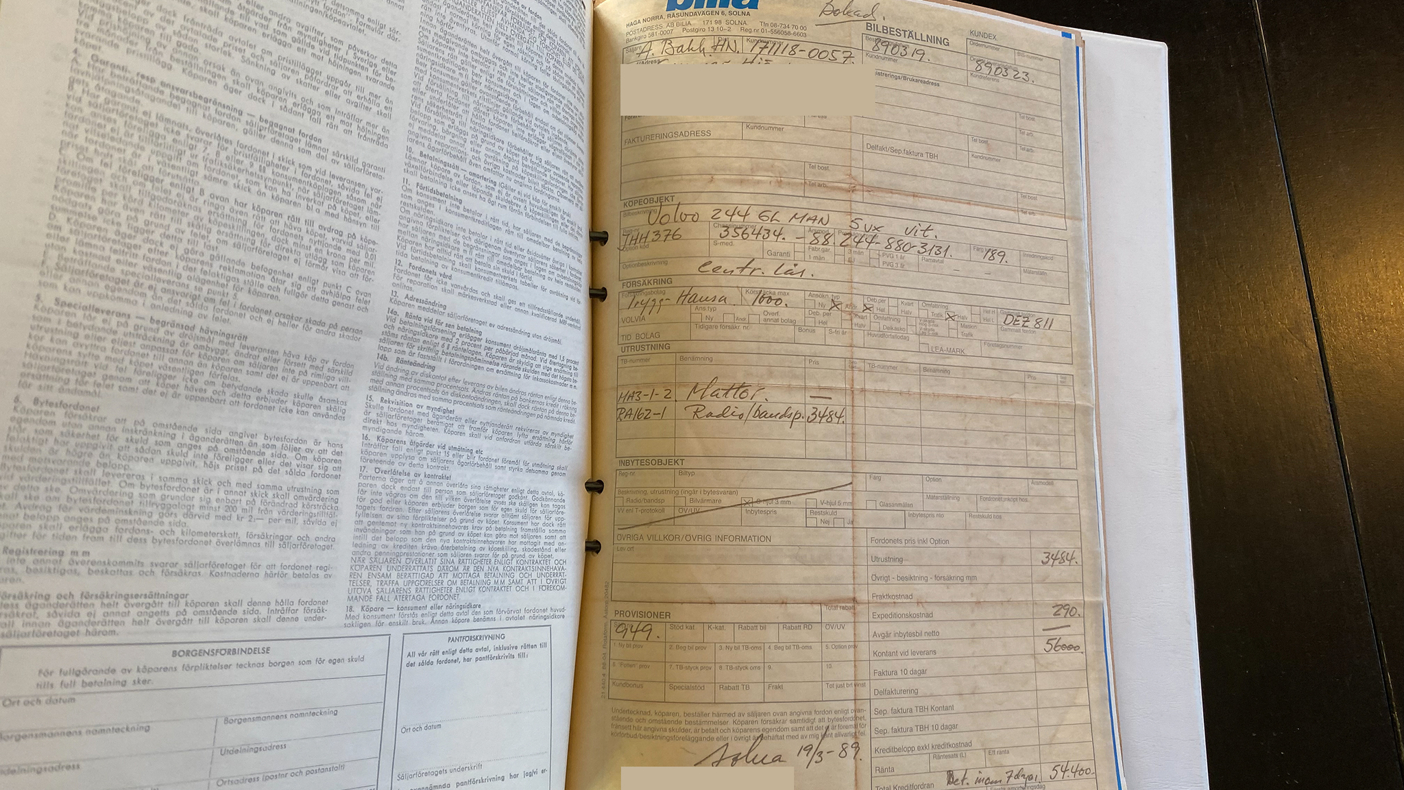 Dokumentation, 1988 Volvo 240 GL