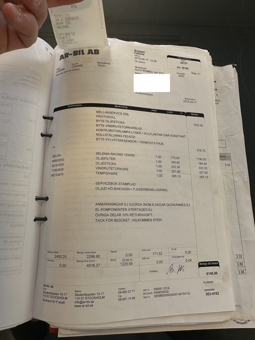 Dokumentation för 2003 Alfa Romeo 147 GTA