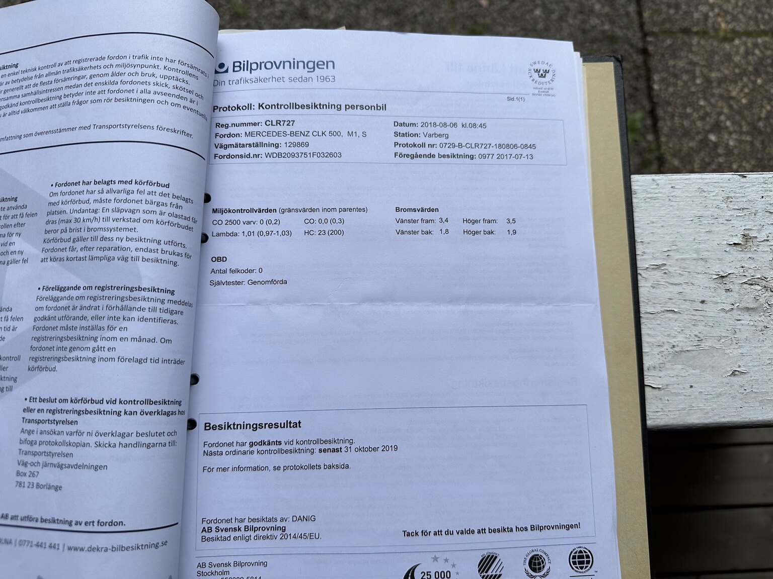 Dokumentation för 2003 Mercedes CLK 500