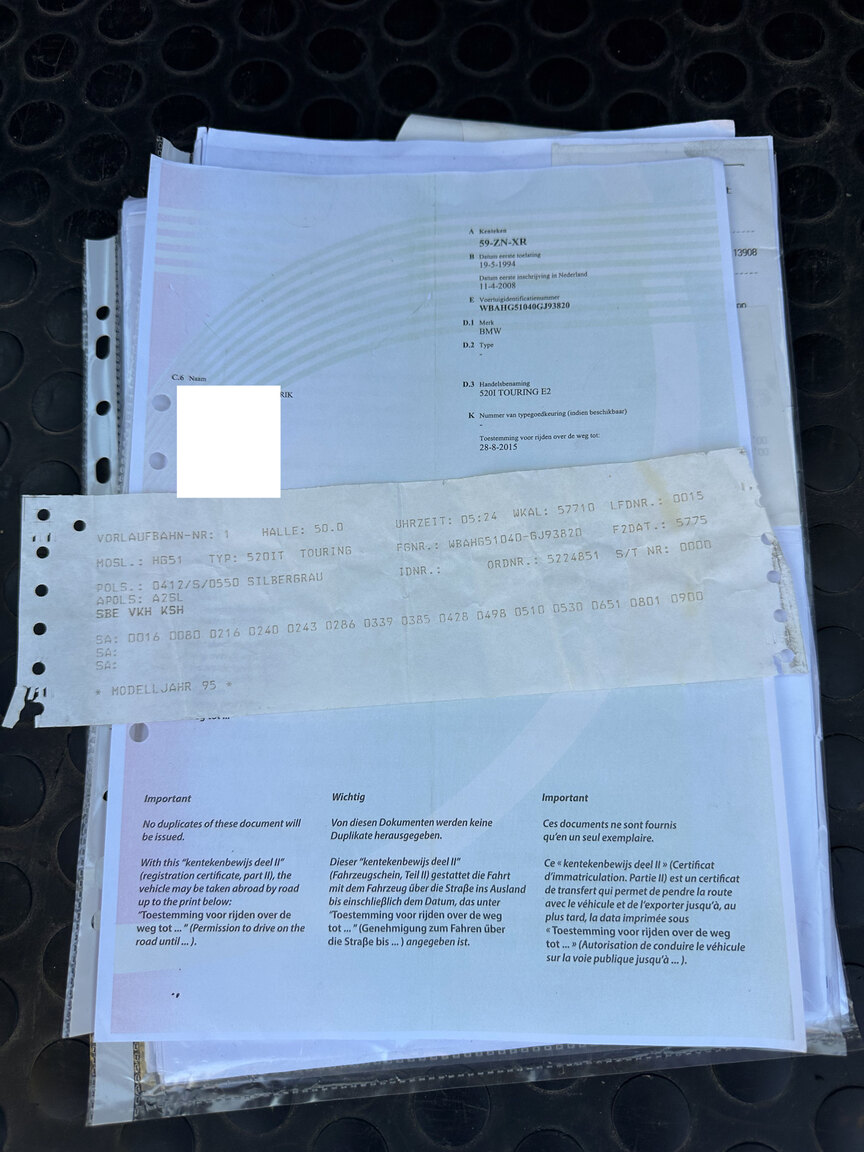 Dokumentation för 1994 BMW 520i E34