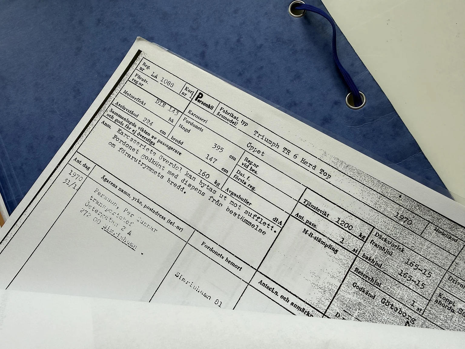 Dokumentation, 1970 Triumph TR6 Hardtop  (12)