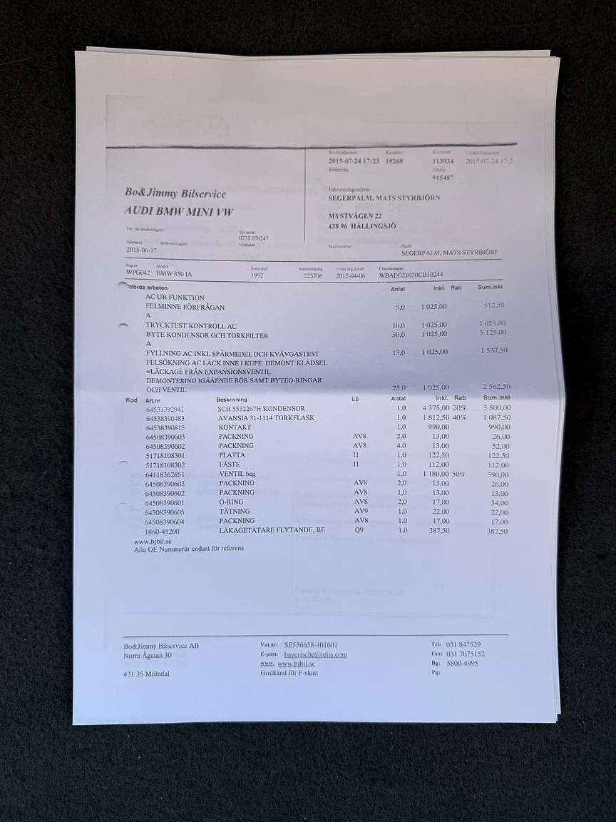 Documentation for 1992 BMW 850iA - No Reserve (5)