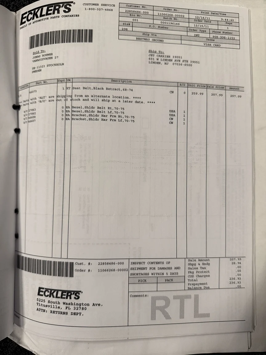 Dokumentation, 1971 Chevrolet Corvette Stingray Special 598 cui V8 795 hk (93)