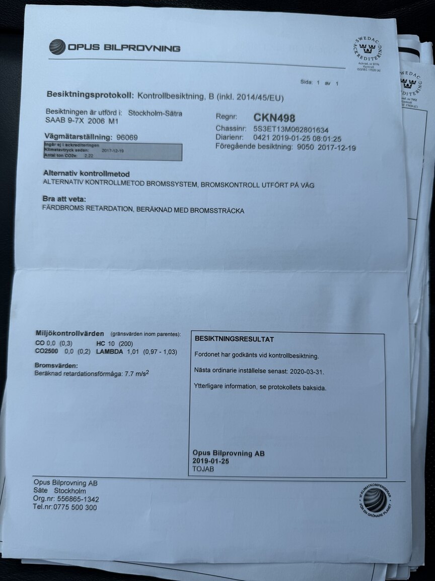 Documentation for 2006 SAAB 9-7X 5.3 V8 XWD