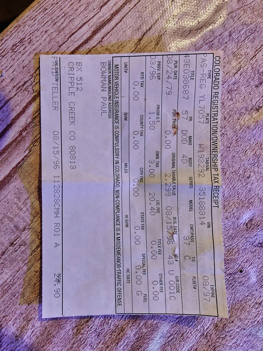 Dokumentation för 1957 Dodge Royal (1)