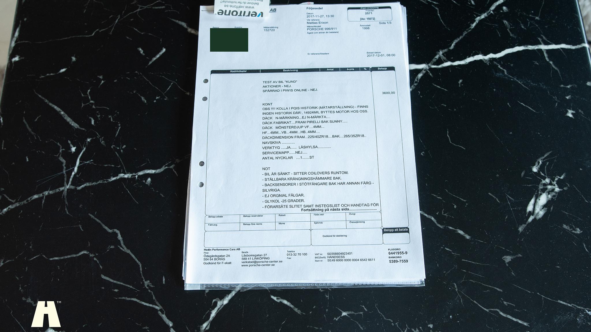 Dokumentation, 1998 Porsche 996 Carrera 2 “Clubsport”
