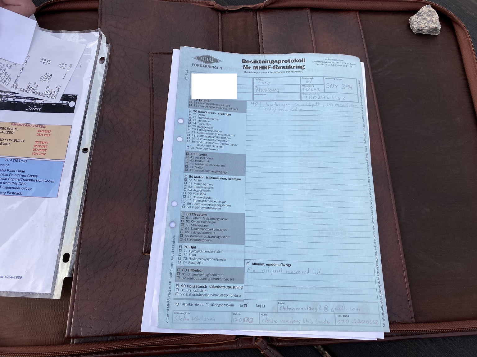 Dokumentation för 1967 Ford Mustang Fastback (15)