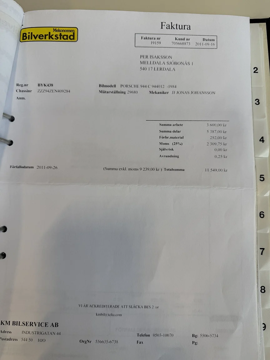 Dokumentation, 1984 Porsche 944 Targa (9)