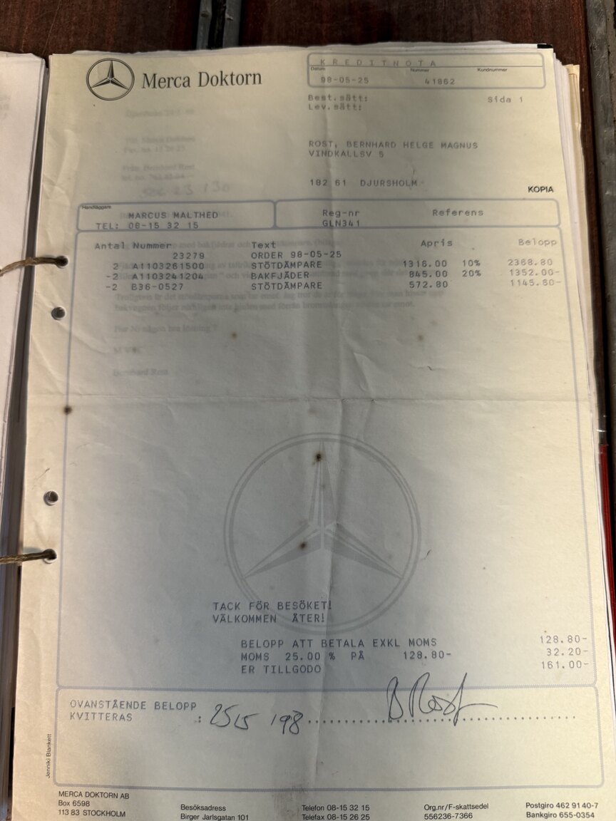 Documentation for 1967 Mercedes-Benz 230 Safari