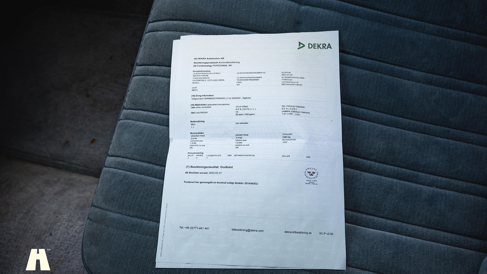 Documentation for 1994 Oldsmobile Cutlass Ciera Sedan 3.1 (1)