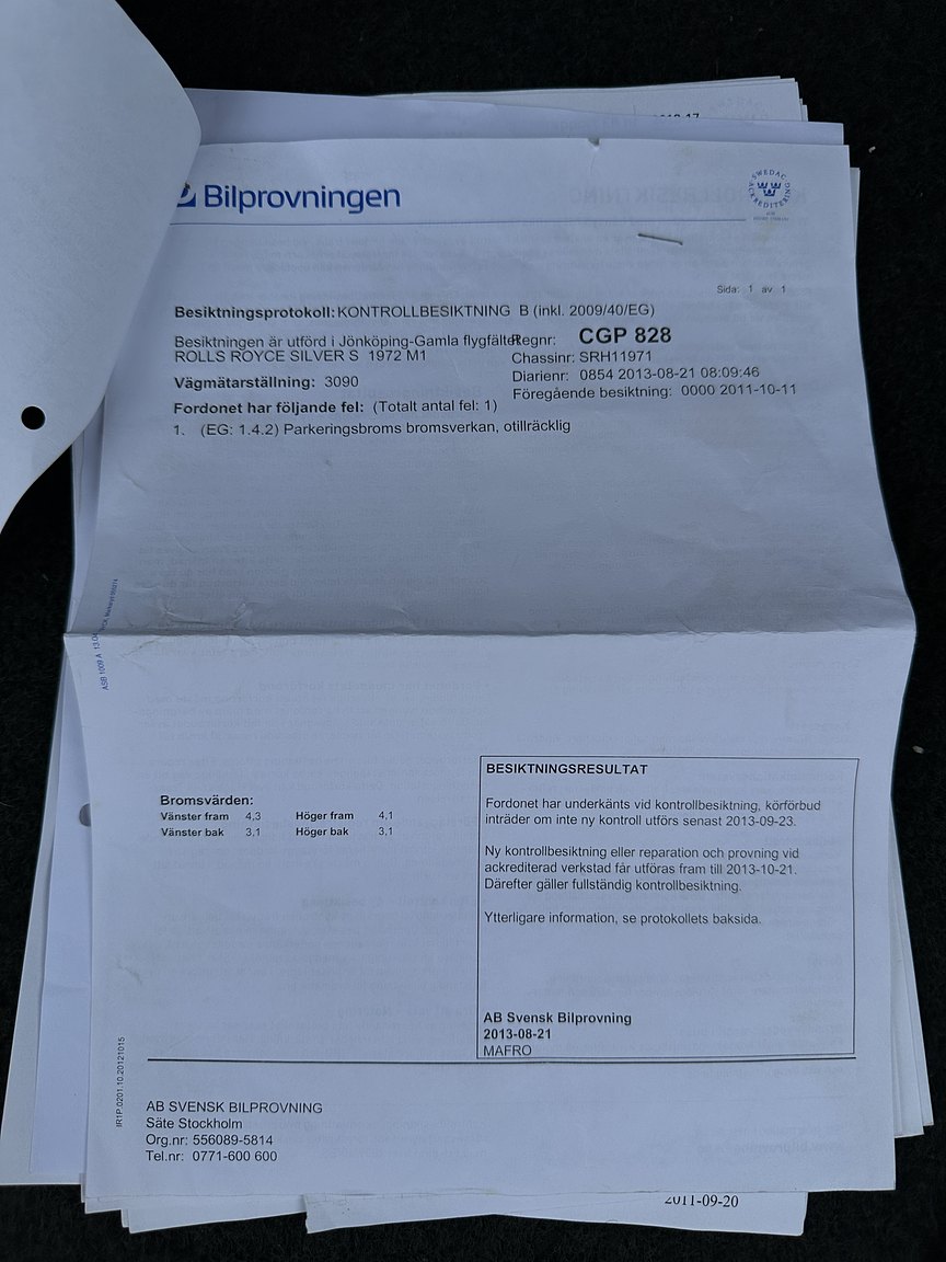 Documentation for 1972 Rolls-Royce Silver Shadow