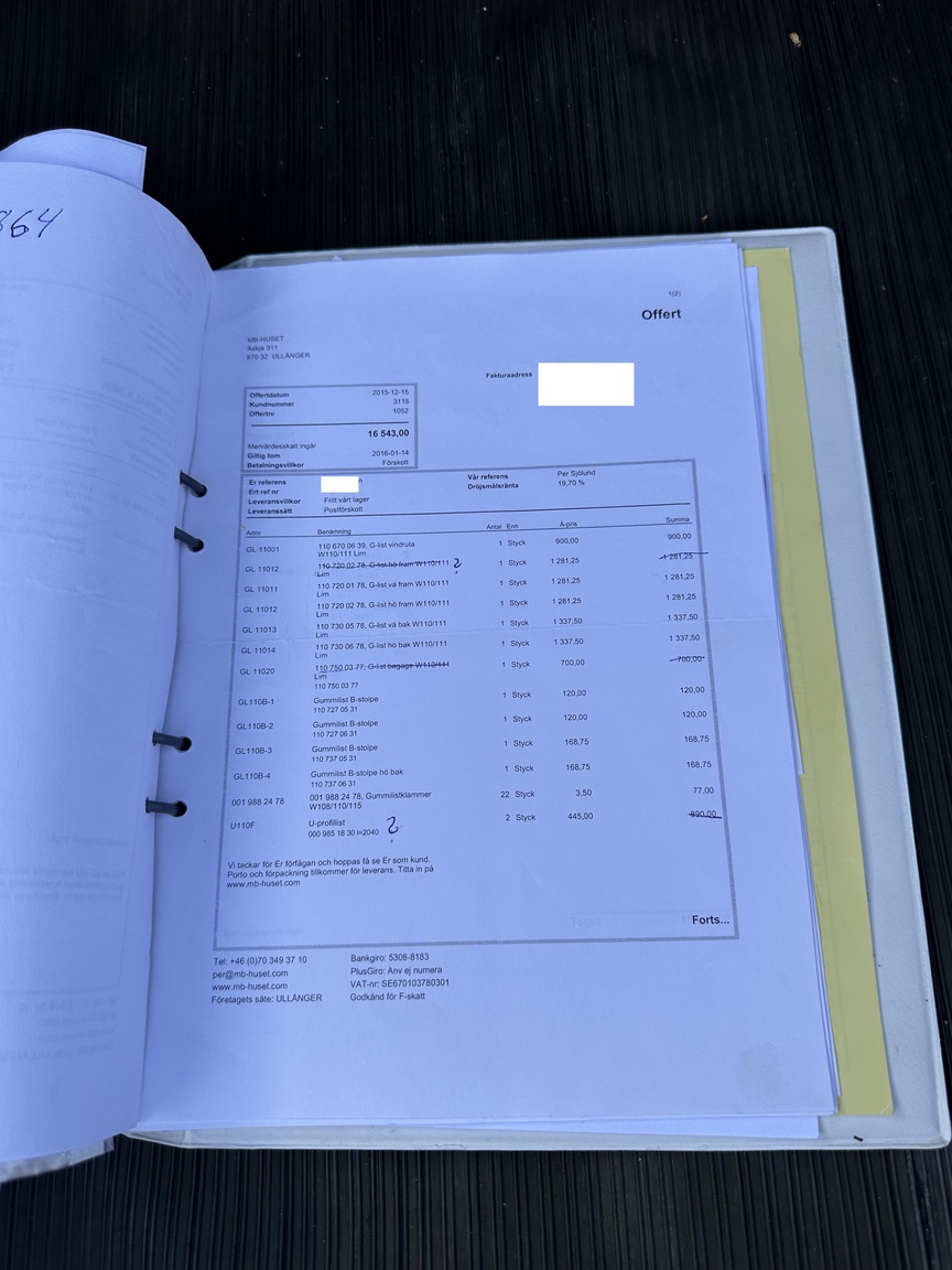 Documentation for 1966 Mercedes-Benz 200 D "Heckflosse"