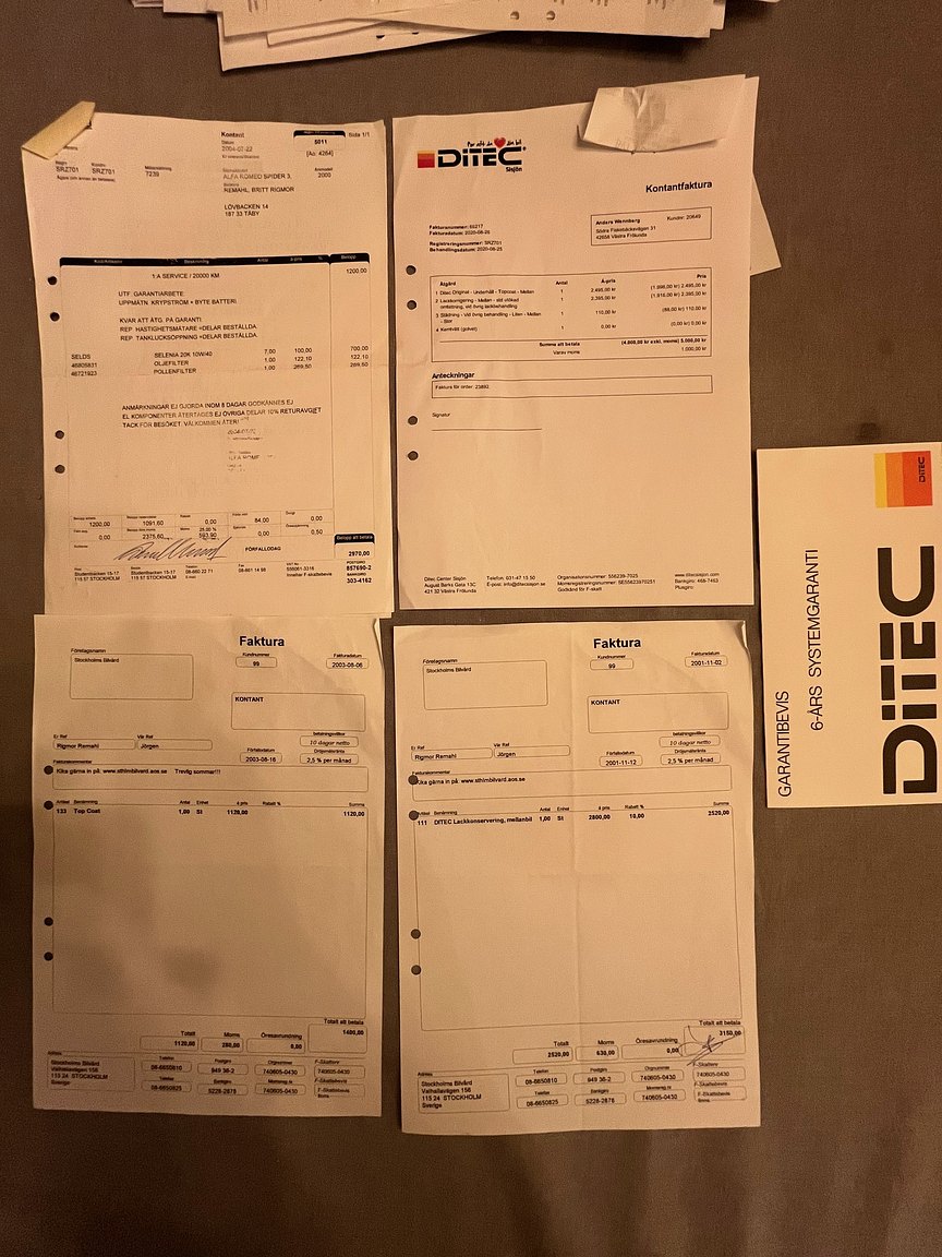 Documentation for 2001 Alfa Romeo Spider 3.0 V6