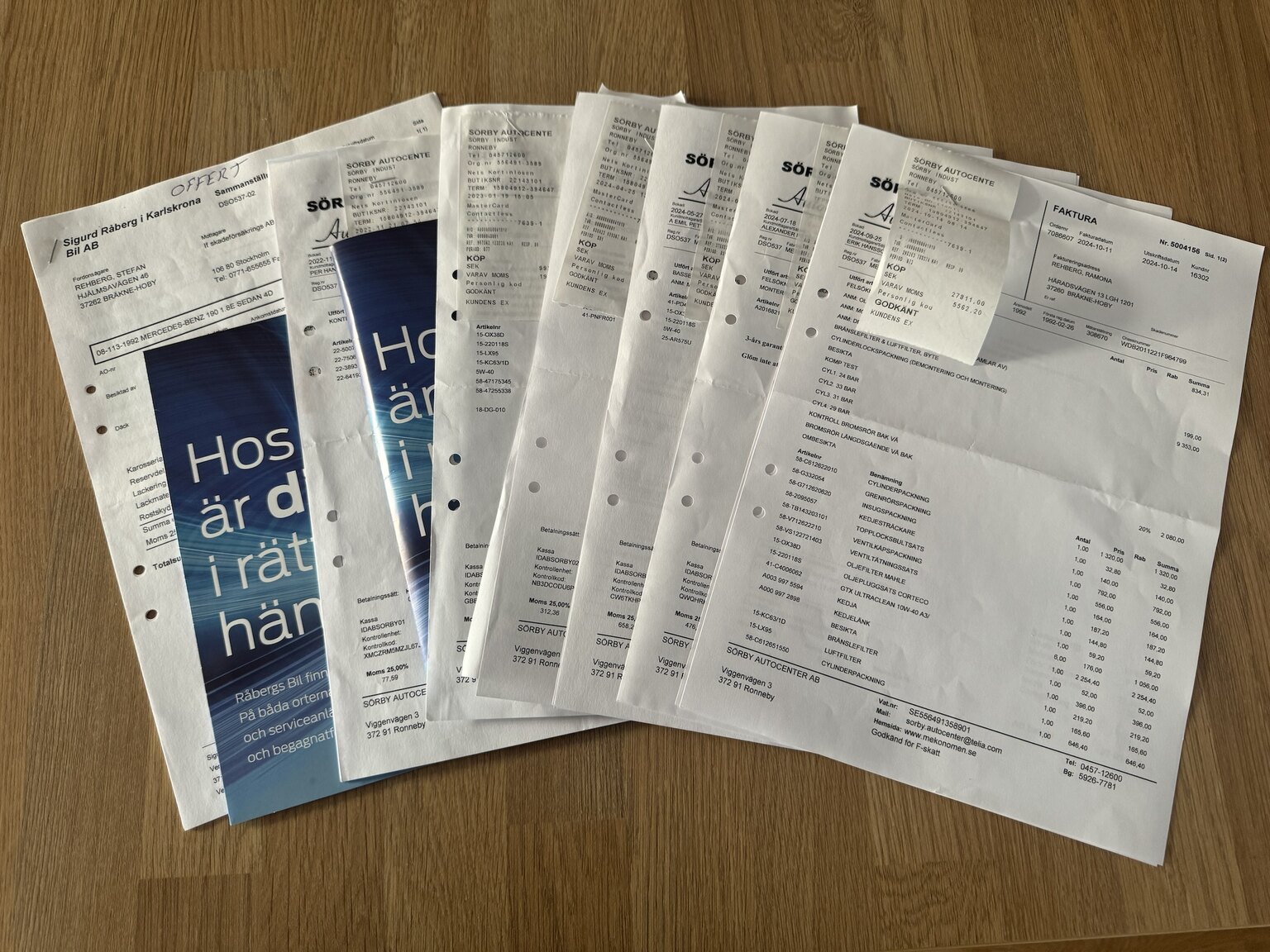 Documentation for 1992 Mercedes-Benz 190 D