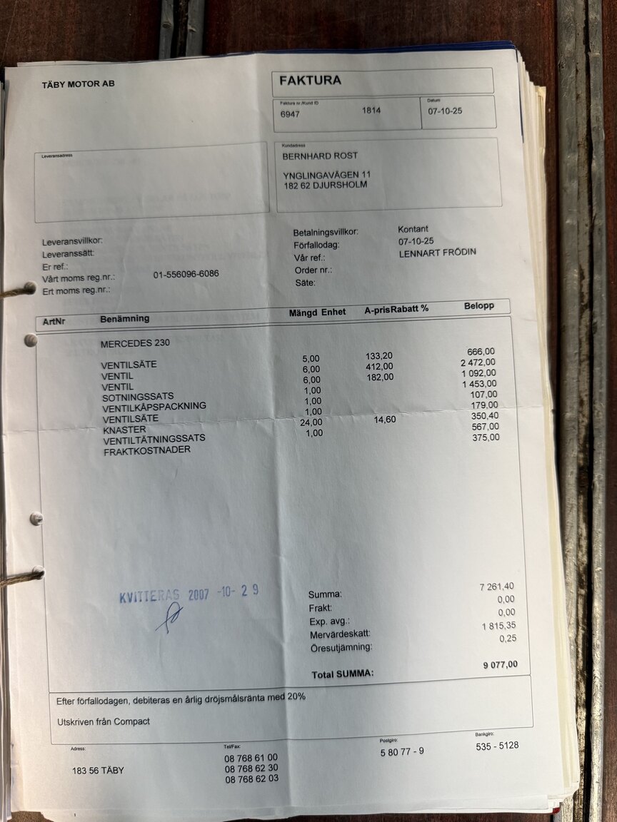 Documentation for 1967 Mercedes-Benz 230 Safari