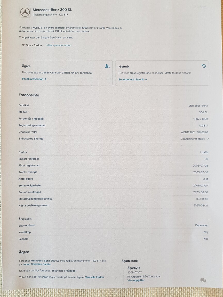 Documentation for 1992 Mercedes-Benz 300 SL-24