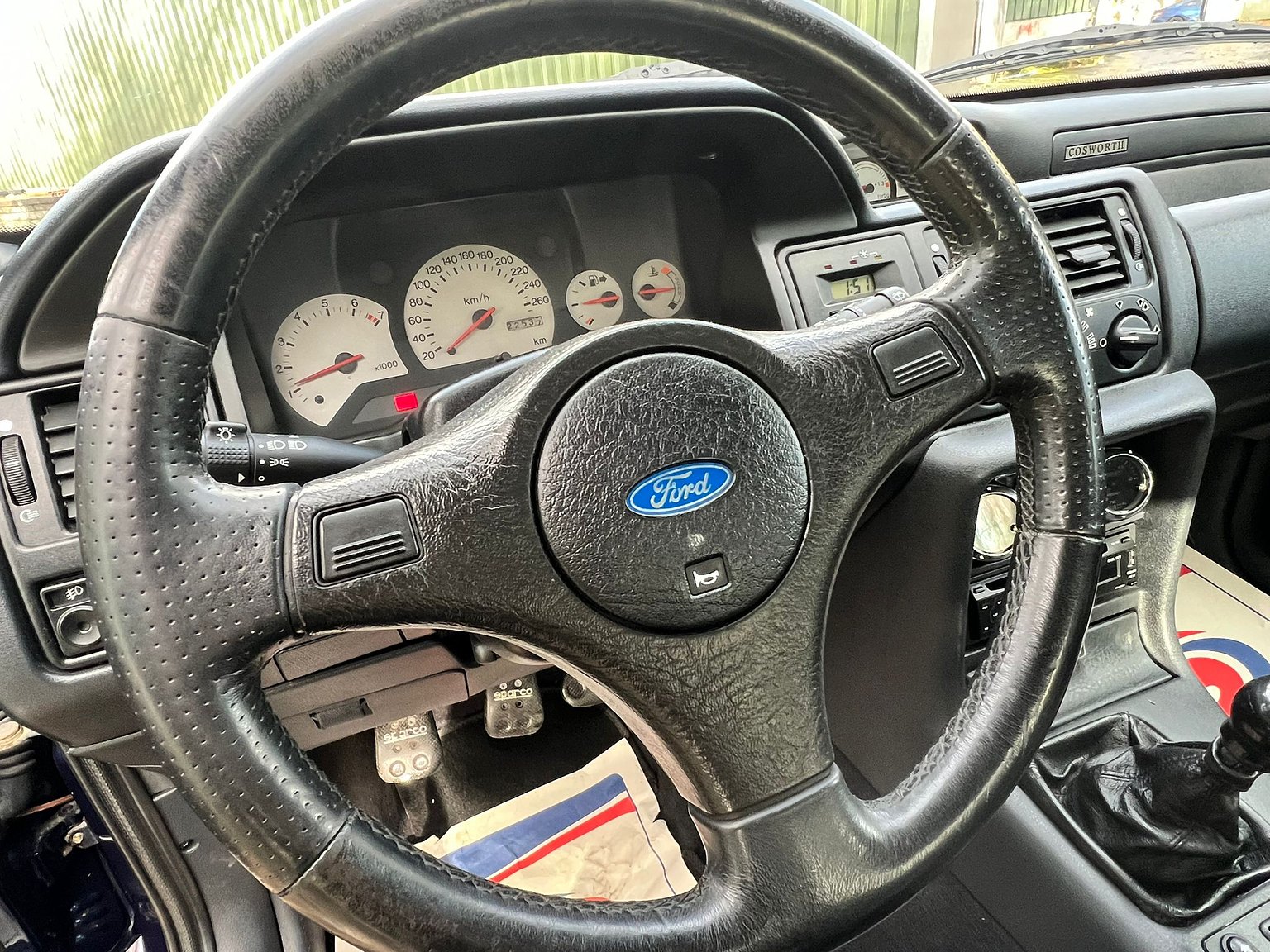 Interiörbild 1993 Ford Escort RS Cosworth "Big Turbo"