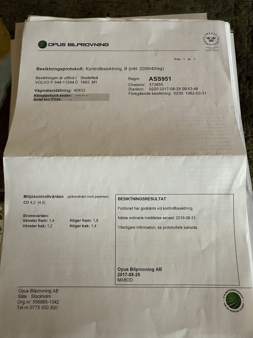 Documentation for 1962 Volvo PV 544C Sport (3)