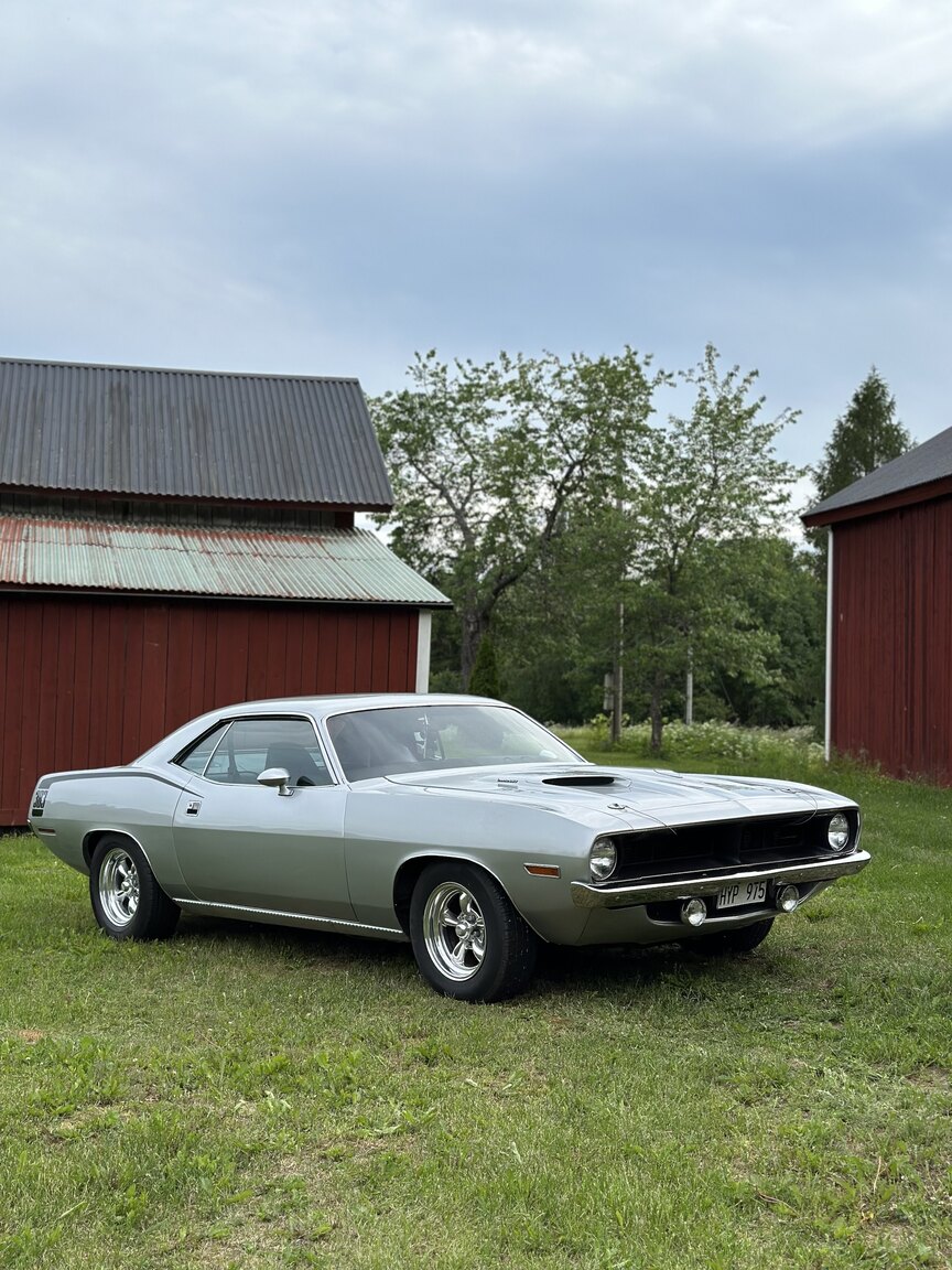 Exteriörbild på 1970 Plymouth Cuda 383