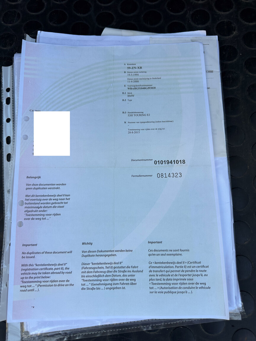 Dokumentation för 1994 BMW 520i E34