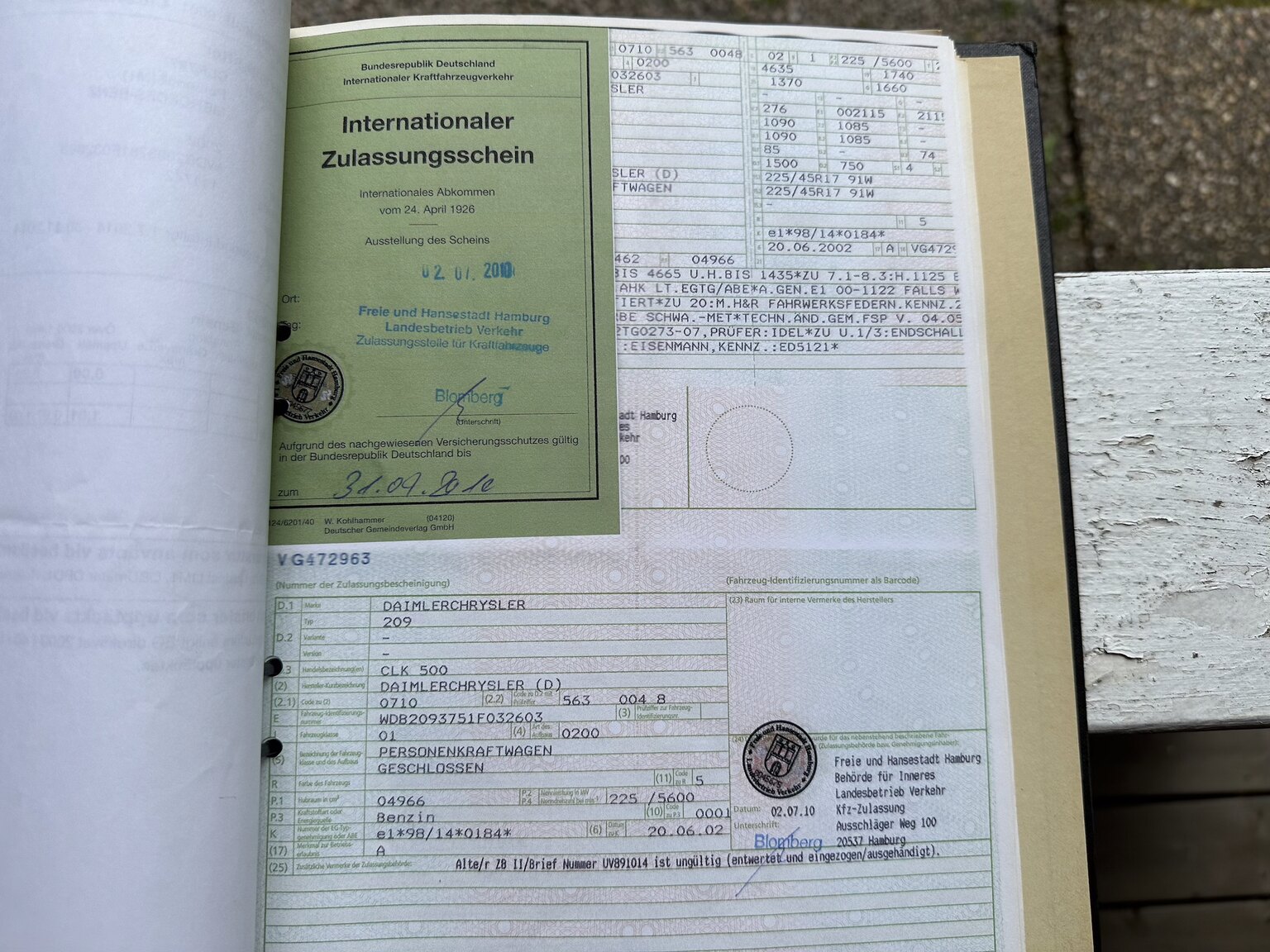 Dokumentation för 2003 Mercedes CLK 500