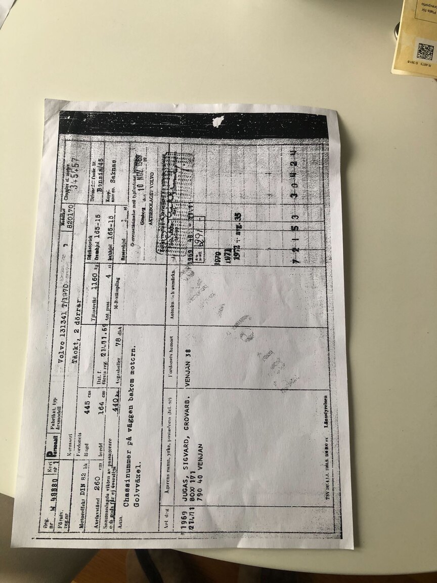 Dokumentation för 1970 Volvo Amazon 121 (3)