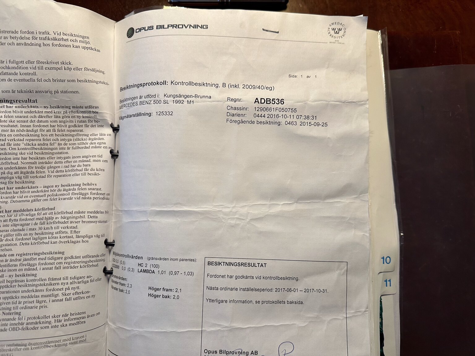 Dokumentation för 1992 Mercedes-Benz SL 500