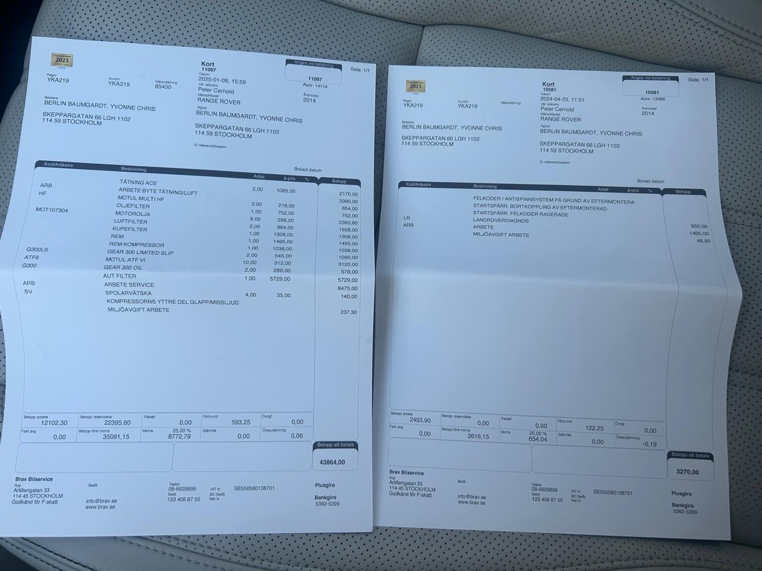 Documentation for 2014 Land Rover Range Rover 5.0 V8 Autobiography 