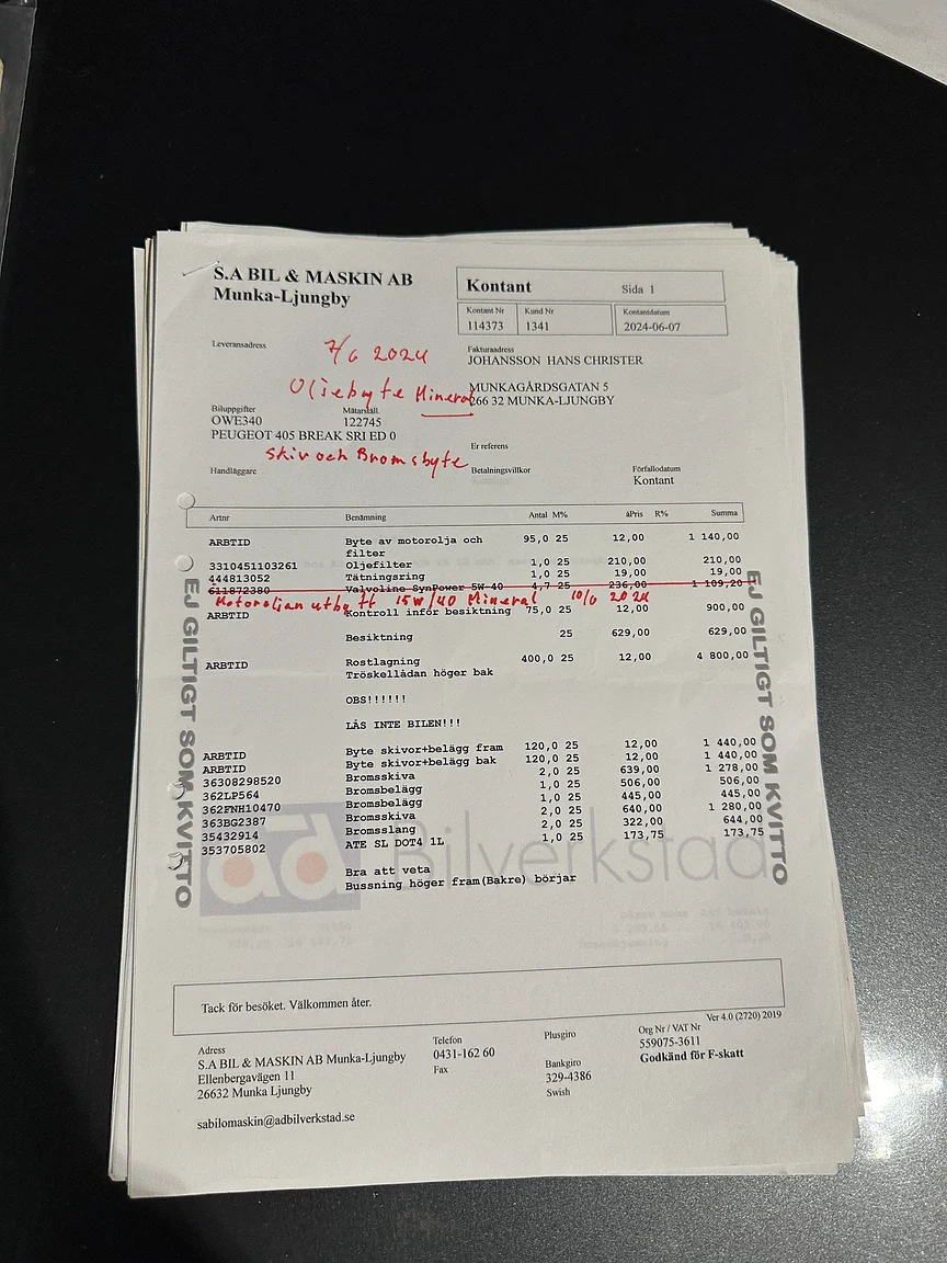 Documentation for 1991 Peugeot 405 Break SRI (7)