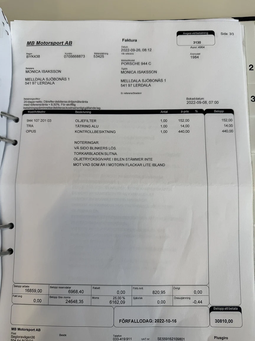 Dokumentation, 1984 Porsche 944 Targa (10)