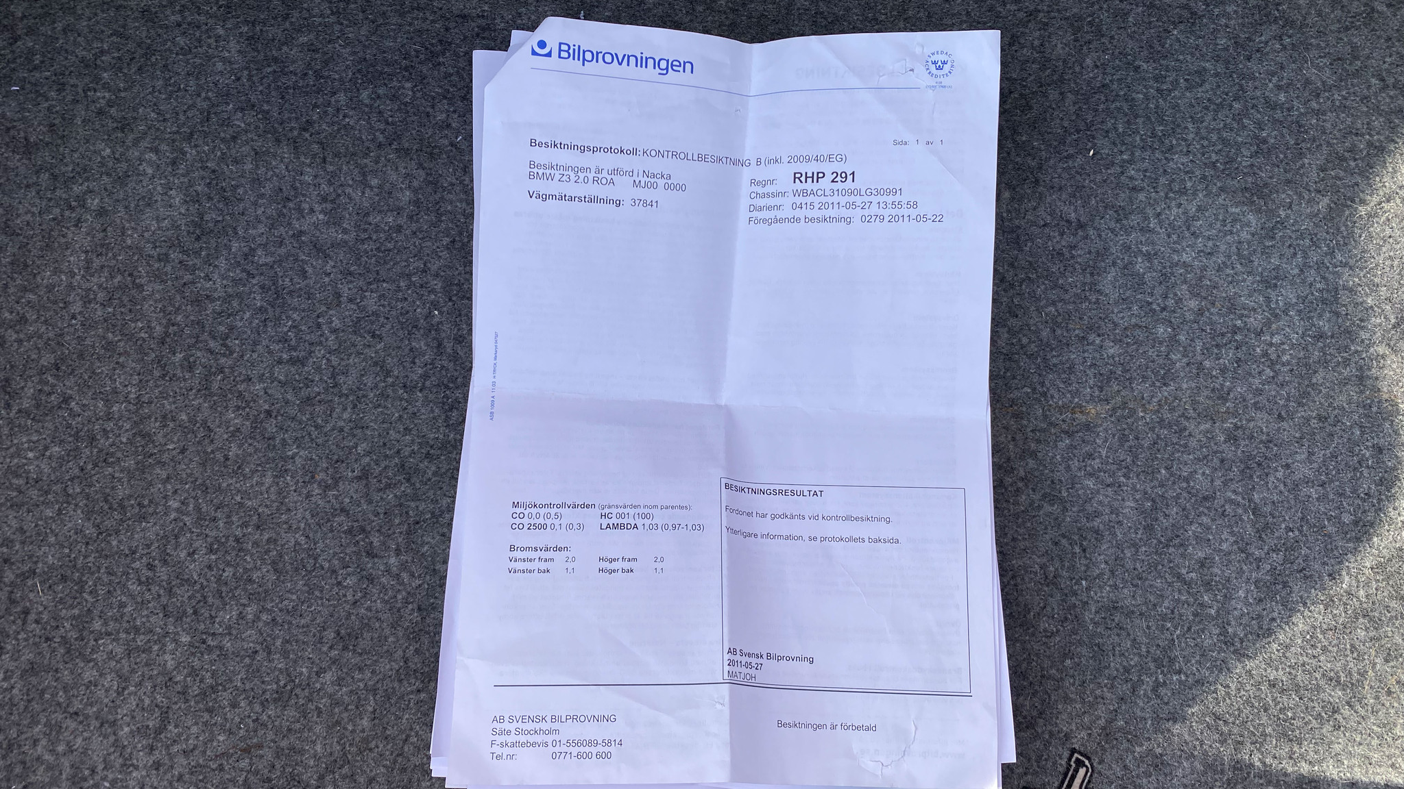 Documentation for 2000 BMW Z3