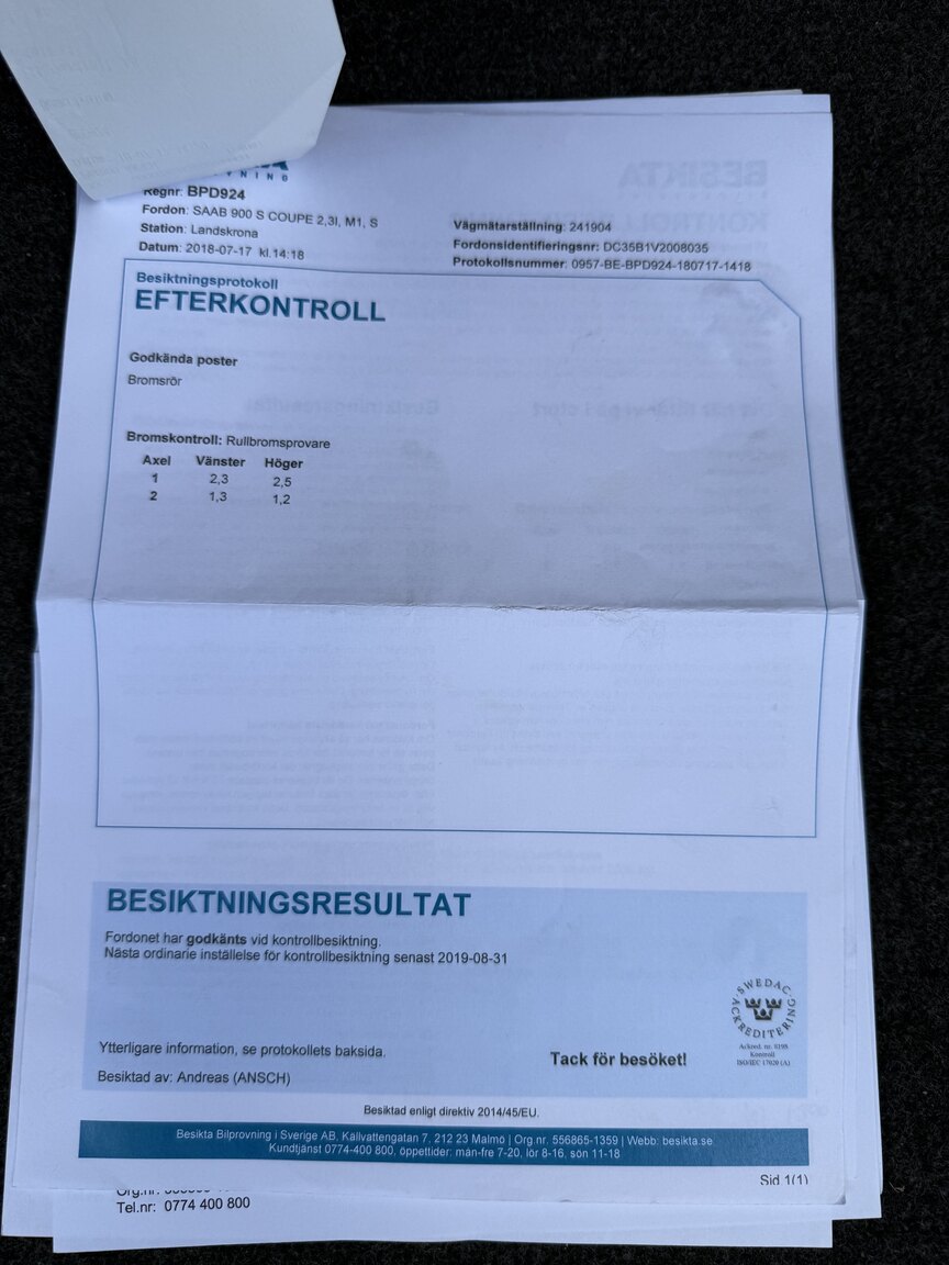 Dokumentation, 1997 SAAB 900