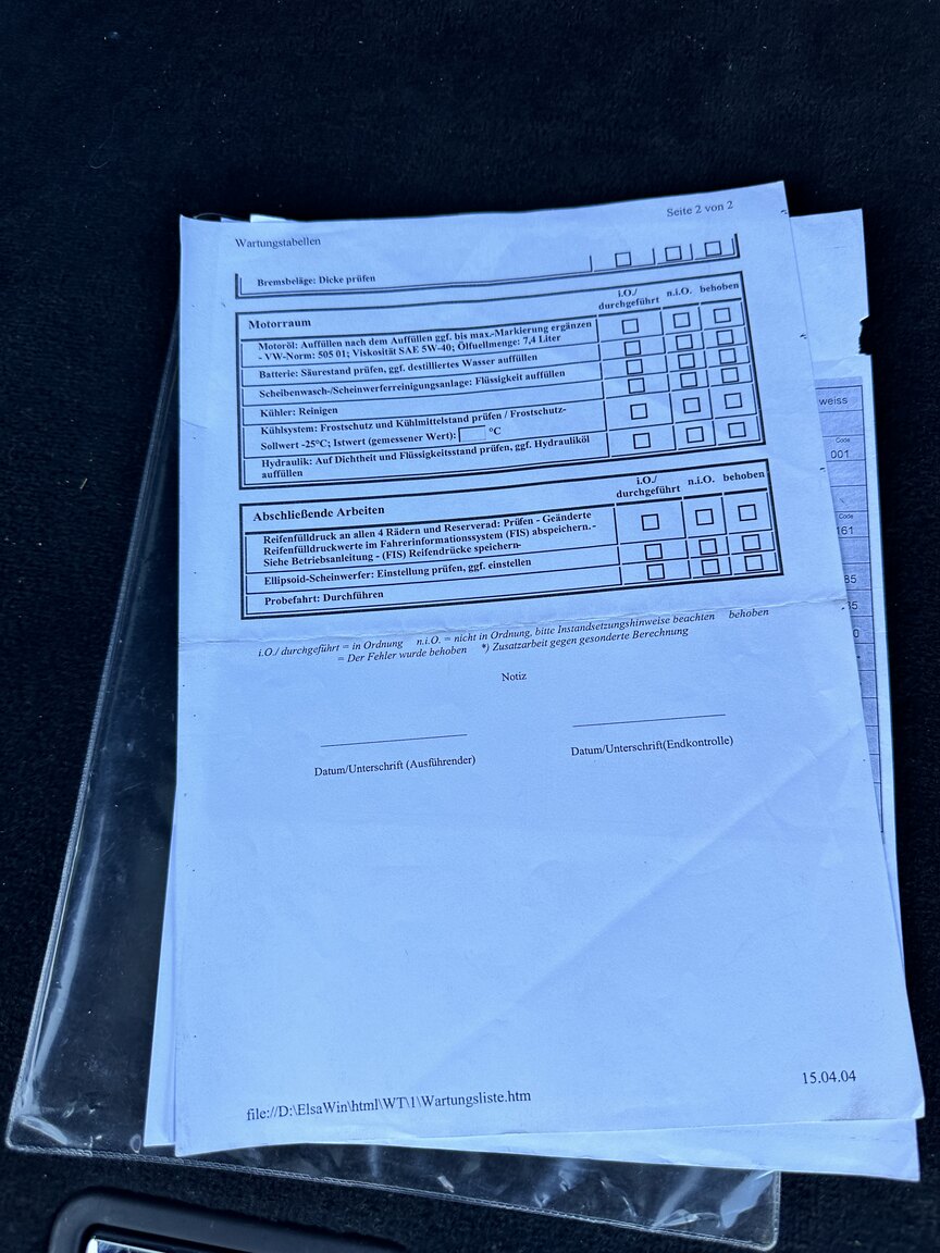 Documentation for 2003  Audi RS6 C5