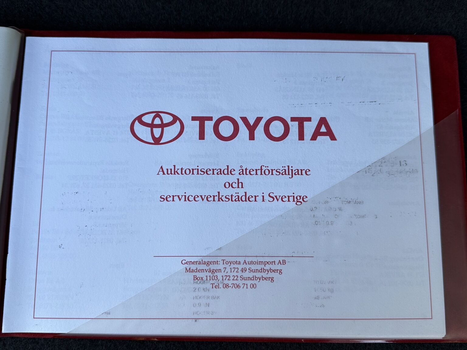 Dokumentation, 1991 Toyota Corolla 1300 XLI