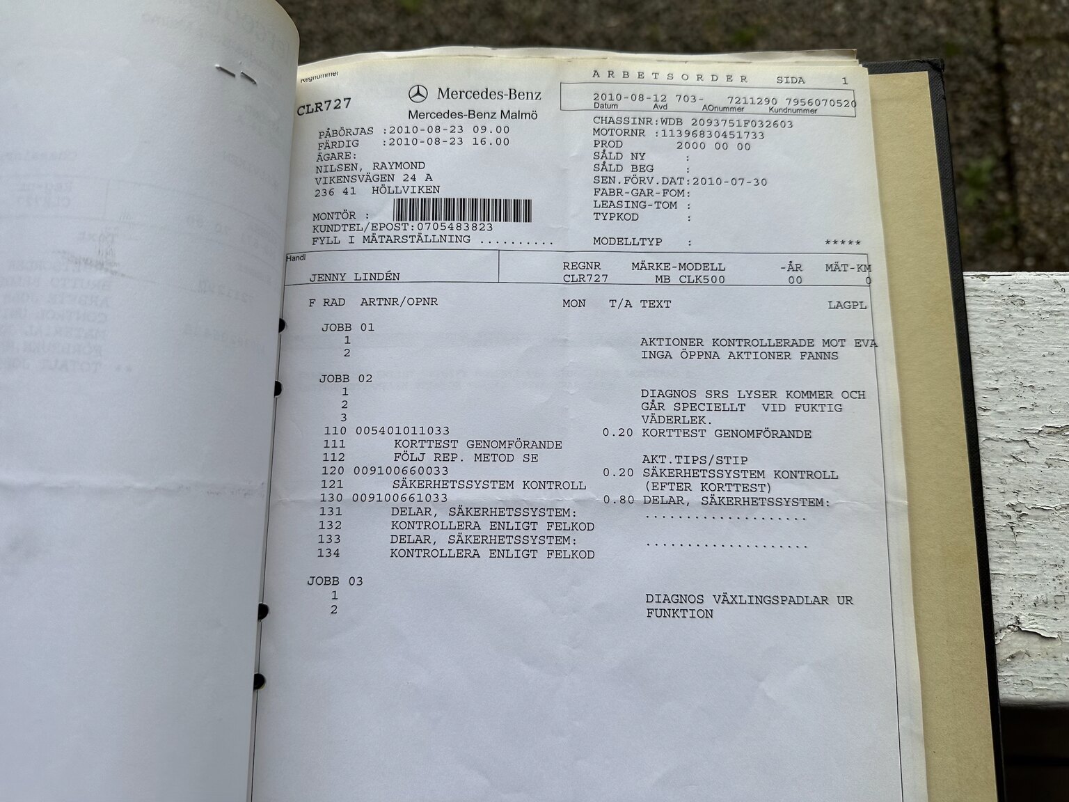 Dokumentation för 2003 Mercedes CLK 500