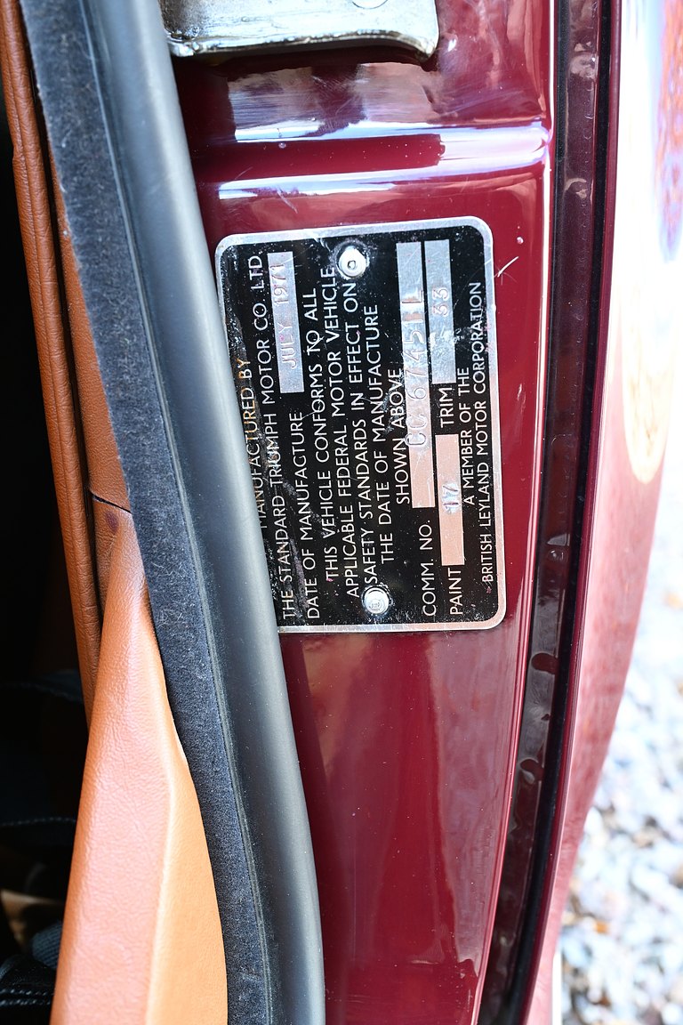 Interior image of 1971 Triumph TR6