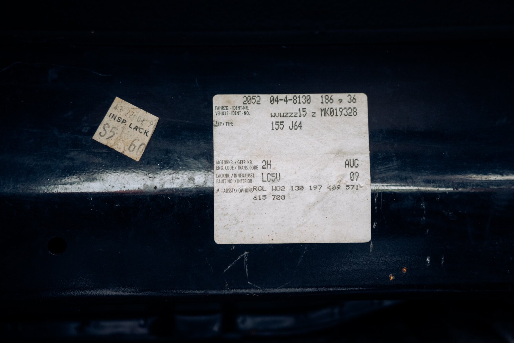 Interiörbild 1991 VW Golf Cabriolet "Etienne Aigner Edition"