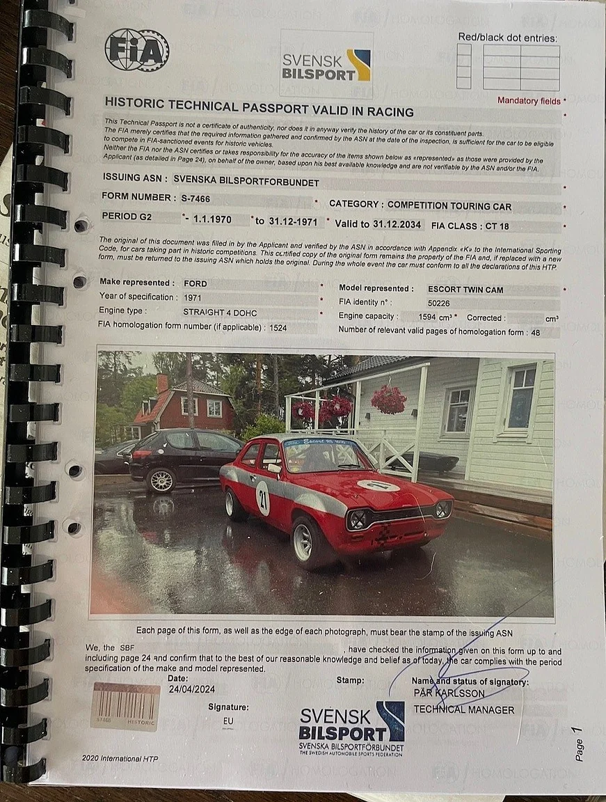 Dokumentation för 1972 Ford Escort MK1 Mexico (1)