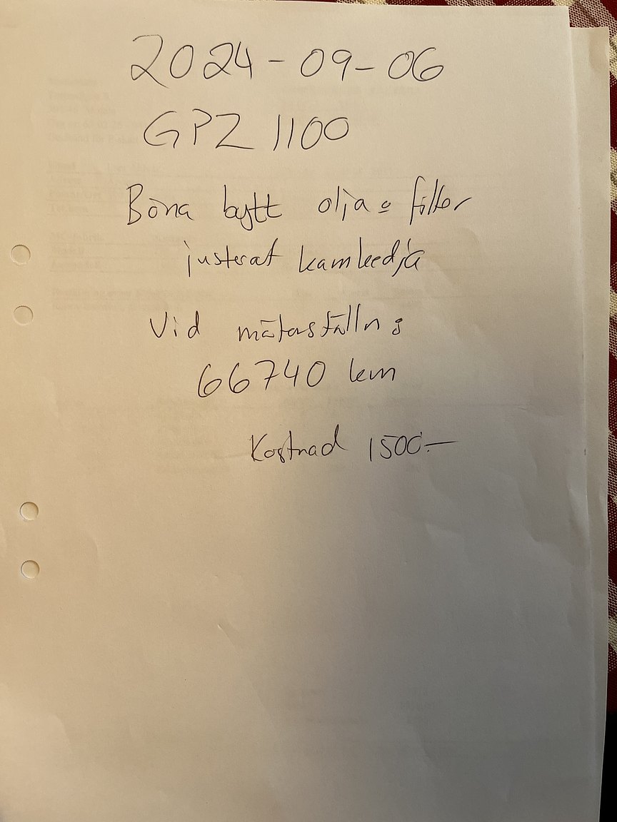 Dokumentation för 1984 Kawasaki ZX1100 GPZ