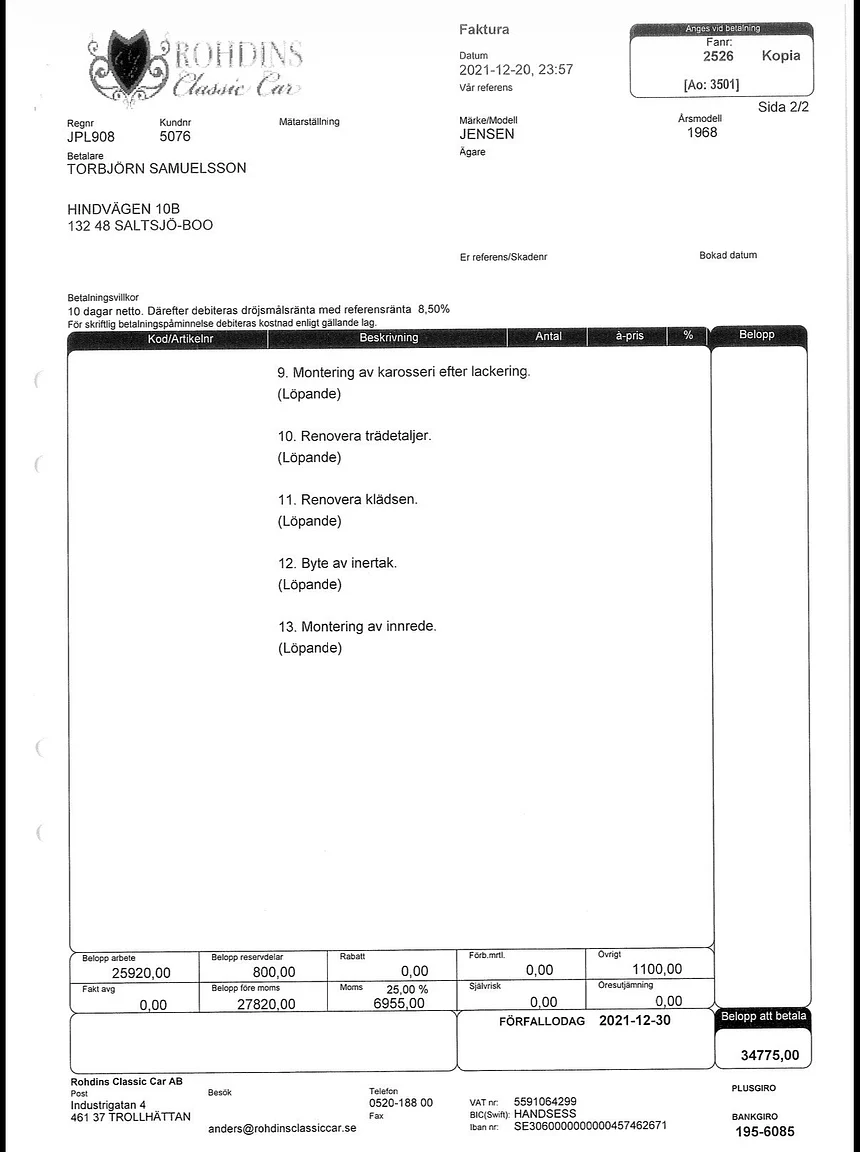 Documentation for 1968 Jensen Interceptor (19)