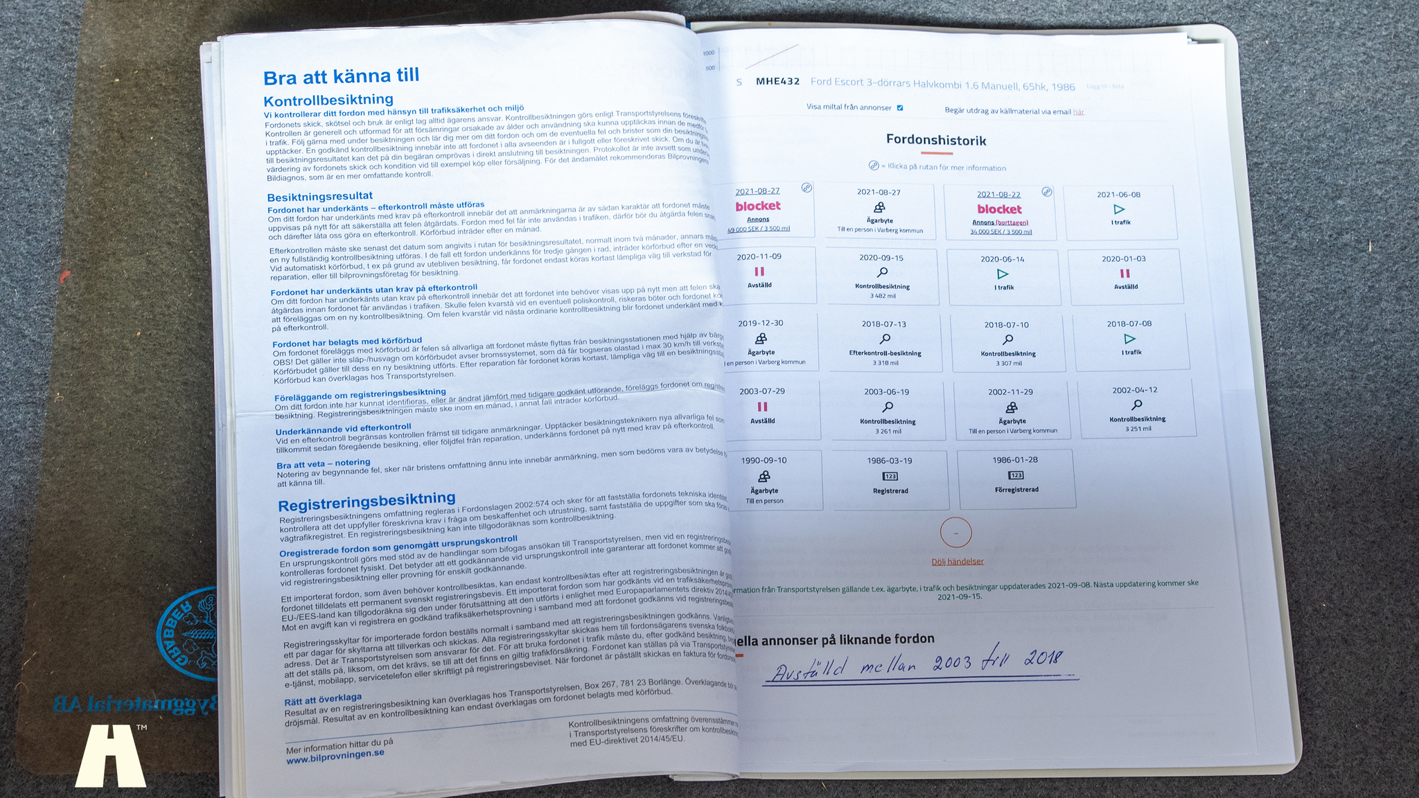Dokumentation, 1986 Ford Escort 1.6 Hatchback 3-door  (14)
