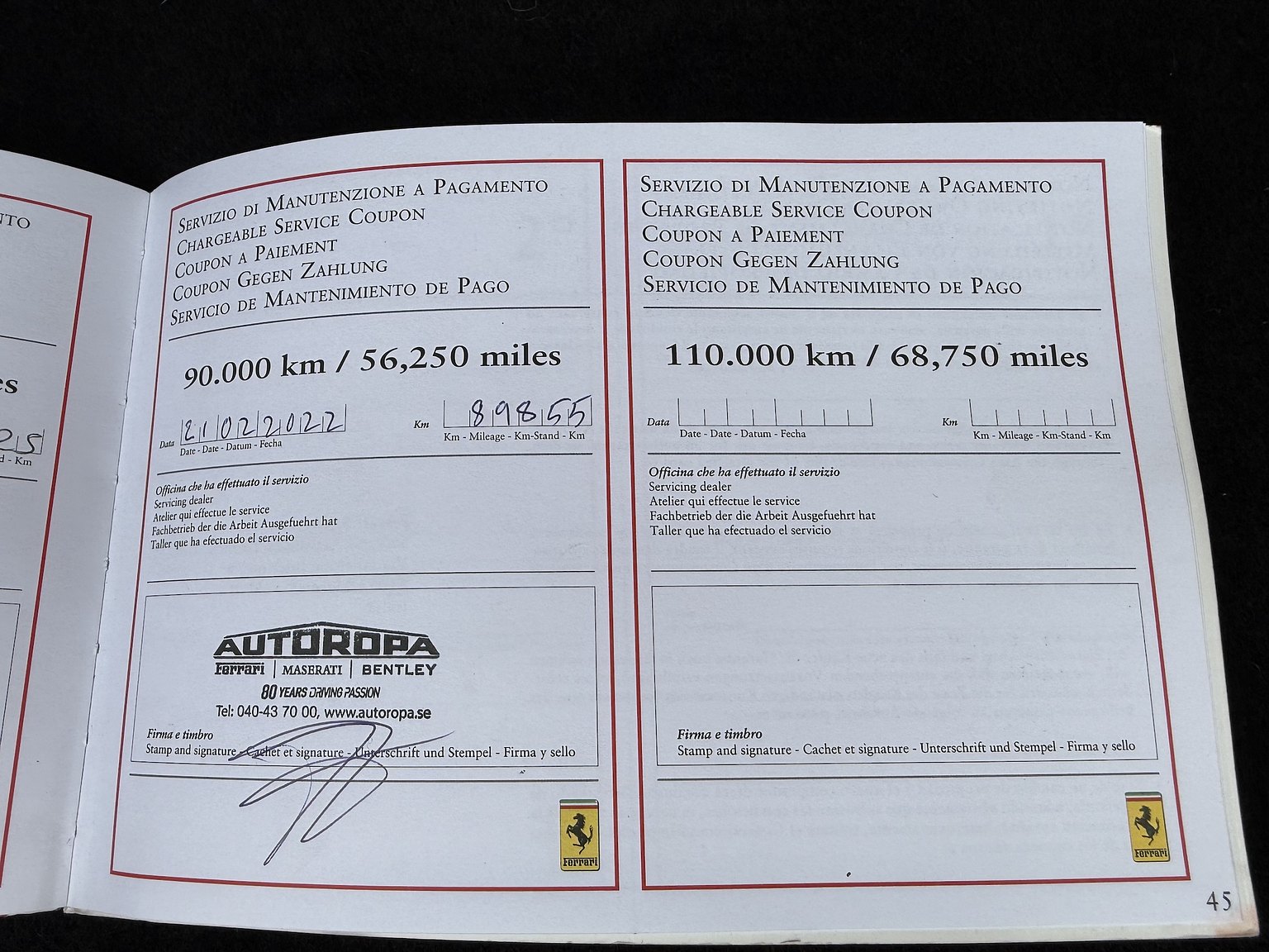 Dokumentation för 2003 Ferrari 575M Maranello