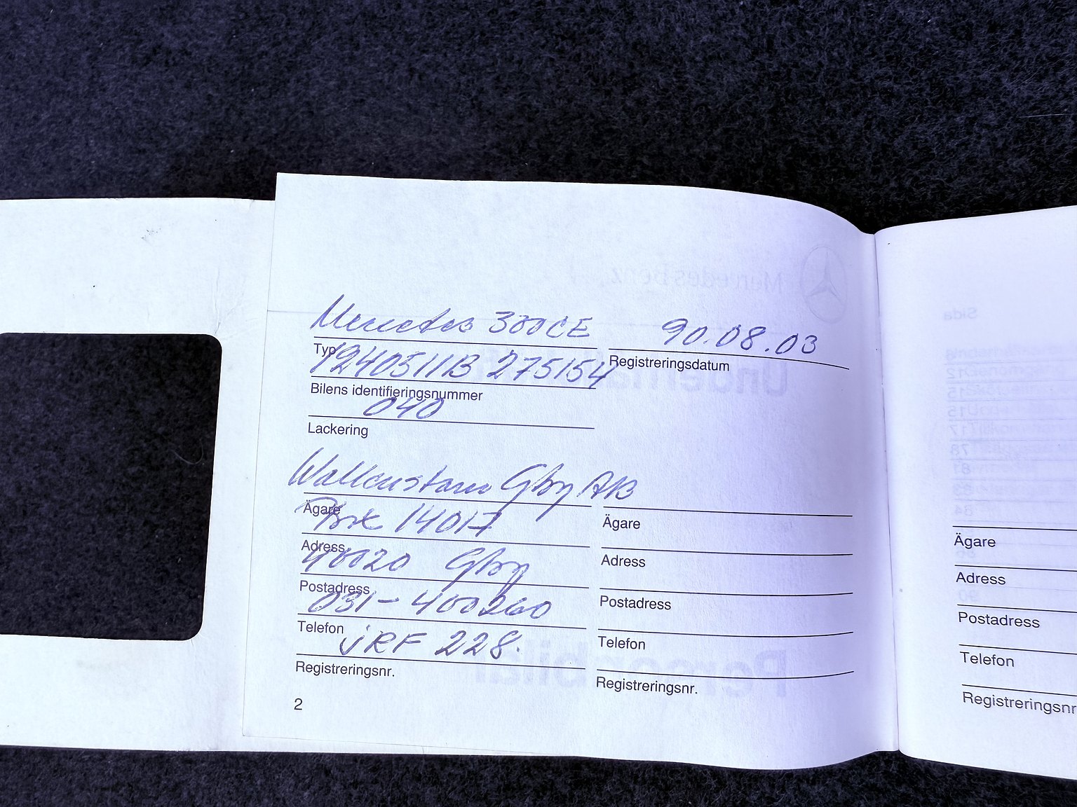 Dokumentation för 1990 Mercedes-Benz 300CE-24