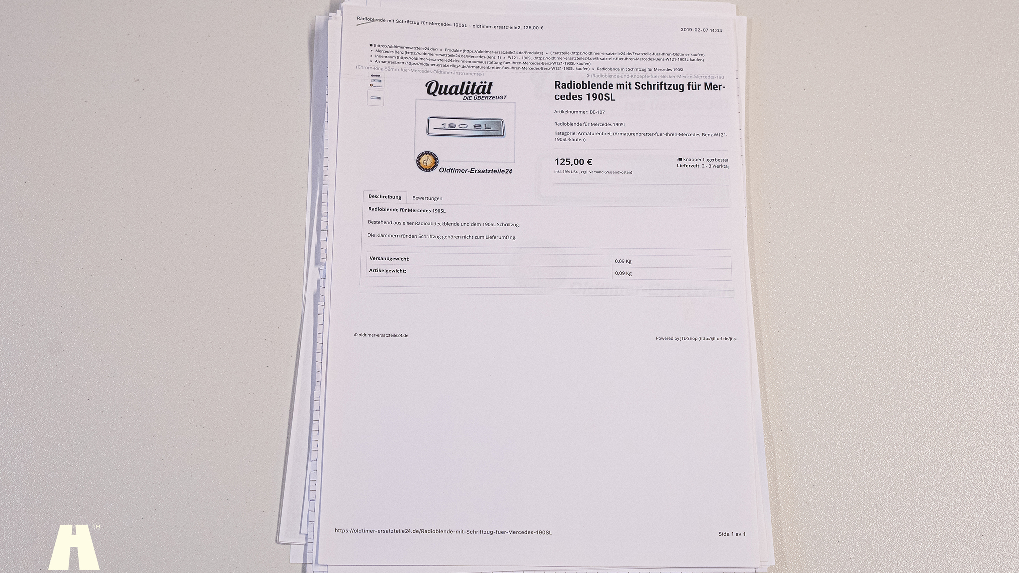 Dokumentation för 1970 Mercedes 280 SL Pagoda (62)