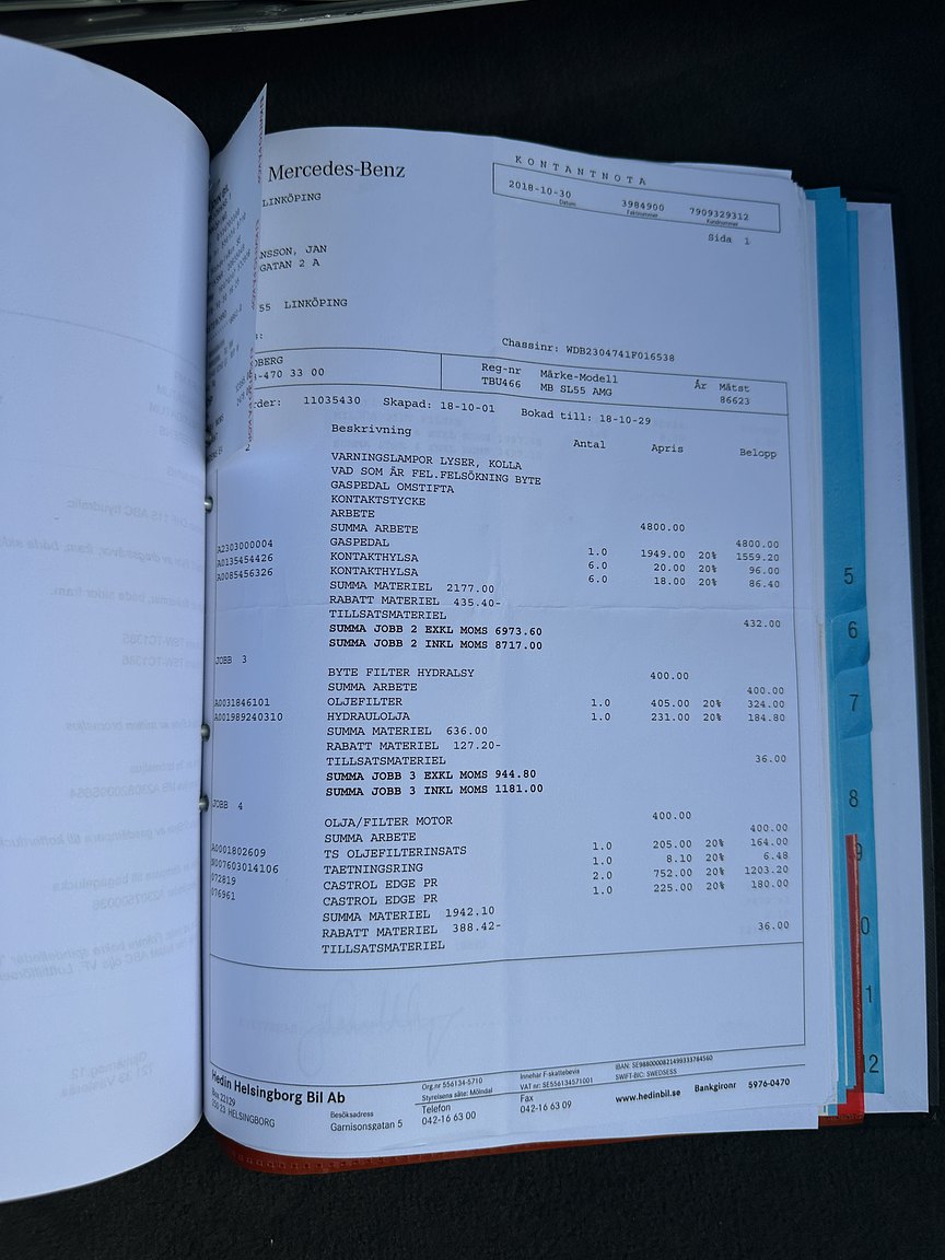 Documentation for 2002 Mercedes SL 55 AMG