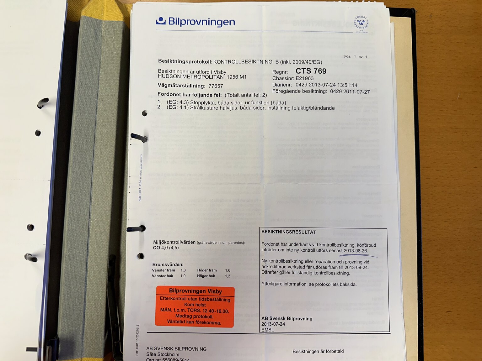 Documentation for 1956 Hudson Metropolitan