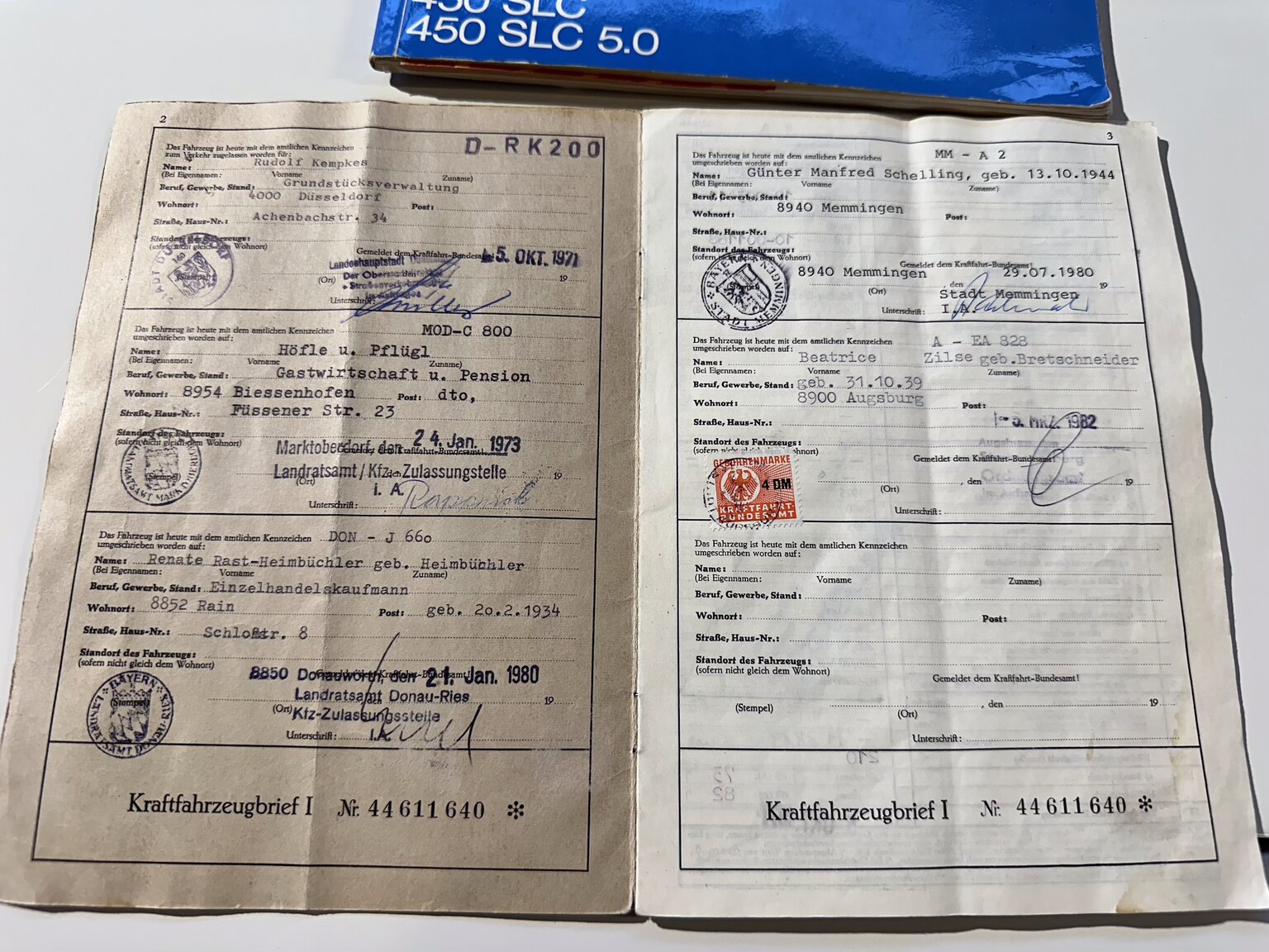 Dokumentation för 1972 Mercedes-Benz 350 SL
